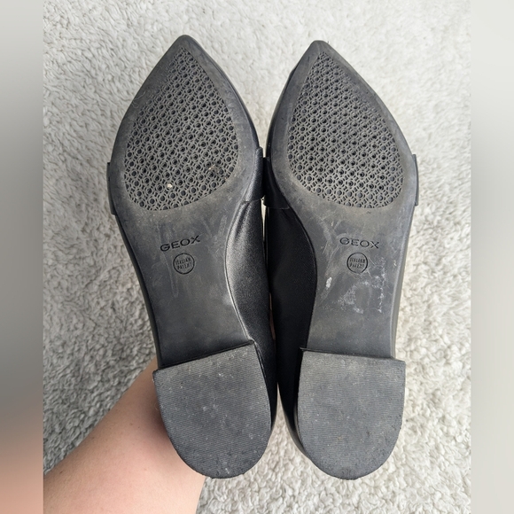 GEOX women Charyssa Ballet Flat Leather Shoes Size 38 = 8 US Black Color - Picture 6 of 9